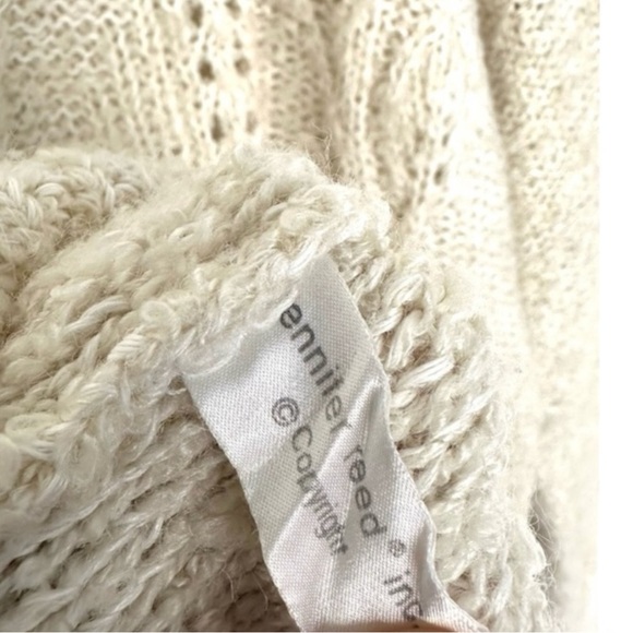 Vintage Jennifer Reed Neiman Marcus Hand Knitted Cream Turtleneck Sweater-XL - Picture 7 of 10